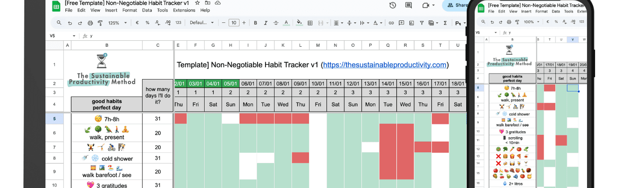 [FREE Template] Non-Negotiable Habit Tracker 🌱